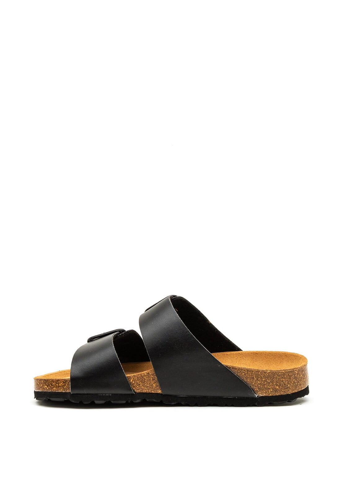 Tamaris Buckle Strap Chunky Slip on Sandals, Black