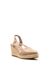Tamaris Shimmer Elastic Strap Wedges, Taupe