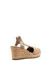 Tamaris Shimmer Elastic Strap Wedges, Taupe