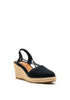 Tamaris Faux Suede Elastic Strap Wedges, Dark Navy