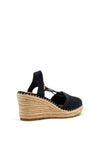 Tamaris Faux Suede Elastic Strap Wedges, Dark Navy