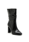 Tamaris High Heel Leather Slouch Ankle Boot, Black