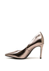 Tamaris Metallic Pointed Toe Court Shoes, Pewter