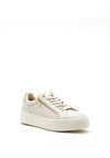 Tamaris Logo Print Zip Lace up Trainers, Light Grey
