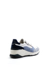 Tamaris Leather Colour Block Zip Wedged Trainers, White & Blue
