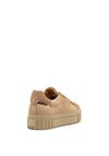 Tamaris Suede Leather Platform Key Sole Trainers, Taupe