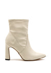 Tamaris Faux Leather High Heel Sock Boot, Ivory