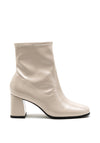Tamaris Patent Block Heel Sock Boot, Beige