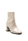 Tamaris Patent Block Heel Sock Boot, Beige