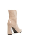 Tamaris Patent Block Heel Ankle Boots, Nude