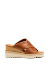 Tamaris Glitter Cross Strap Wedged Sandal, Tan