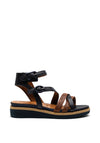 Tamaris Shimmer Strappy High Ankle Strap Sandal, Navy Multi