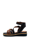 Tamaris Shimmer Strappy High Ankle Strap Sandal, Navy Multi