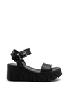 Tamaris Leather Chunky Platform Sandals, Black