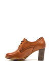 Tamaris Leather Block Heel Shoes, Tan