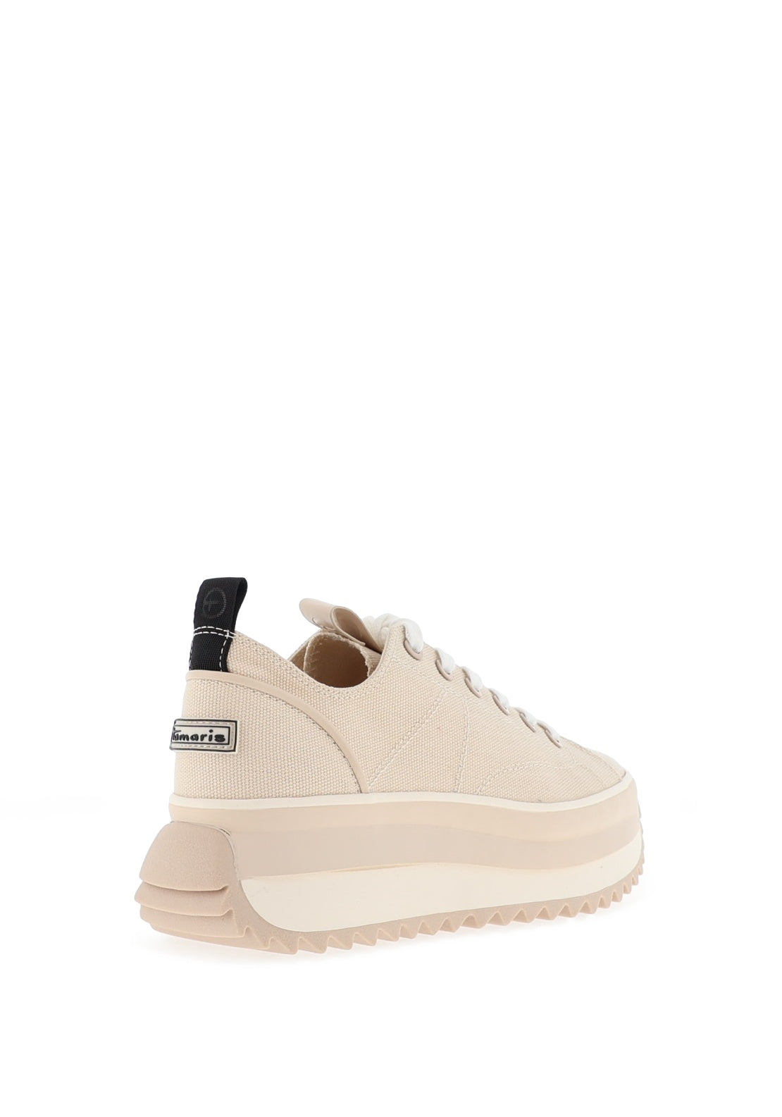Tamaris Canvas Platform Trainers, Sand