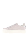 Tamaris Leather Platform Trainers, Light Grey