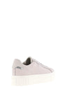 Tamaris Leather Platform Trainers, Light Grey