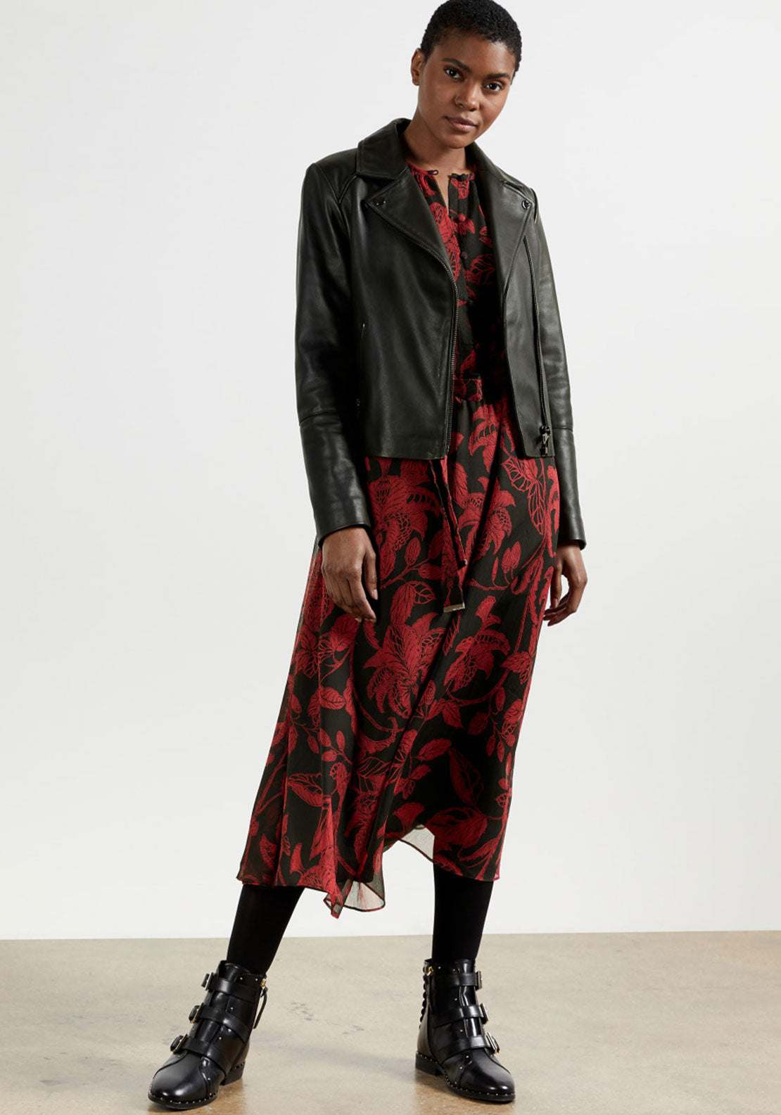 Ted Baker Womens Hadlee Vintage Floral Midi Dress, Black