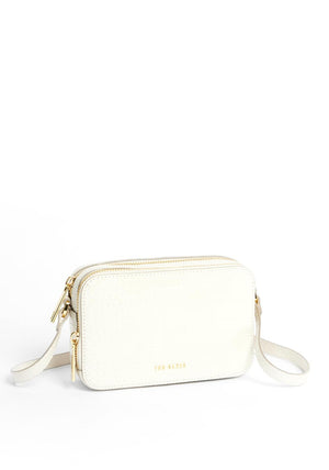 Ted Baker Stina Croc Effect Cross Body Mini Camera Bag, Ivory