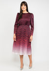 Ted Baker Banarni Zebra Print Midi Dress, Oxblood
