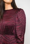 Ted Baker Banarni Zebra Print Midi Dress, Oxblood