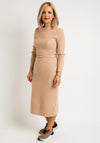 Ted Baker Womens Conniey Knit Midi Dress, Camel