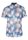 Ted Baker Short Sleeve Palm Print Shirt, Blue