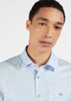 Ted Baker Civiche Linen Short Sleeve Shirt, Light Blue