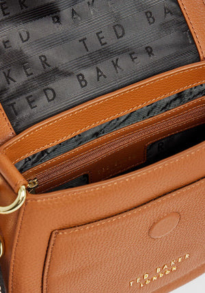 Ted Baker Amali Leather Woven Strap Cross Body Bag, Tan