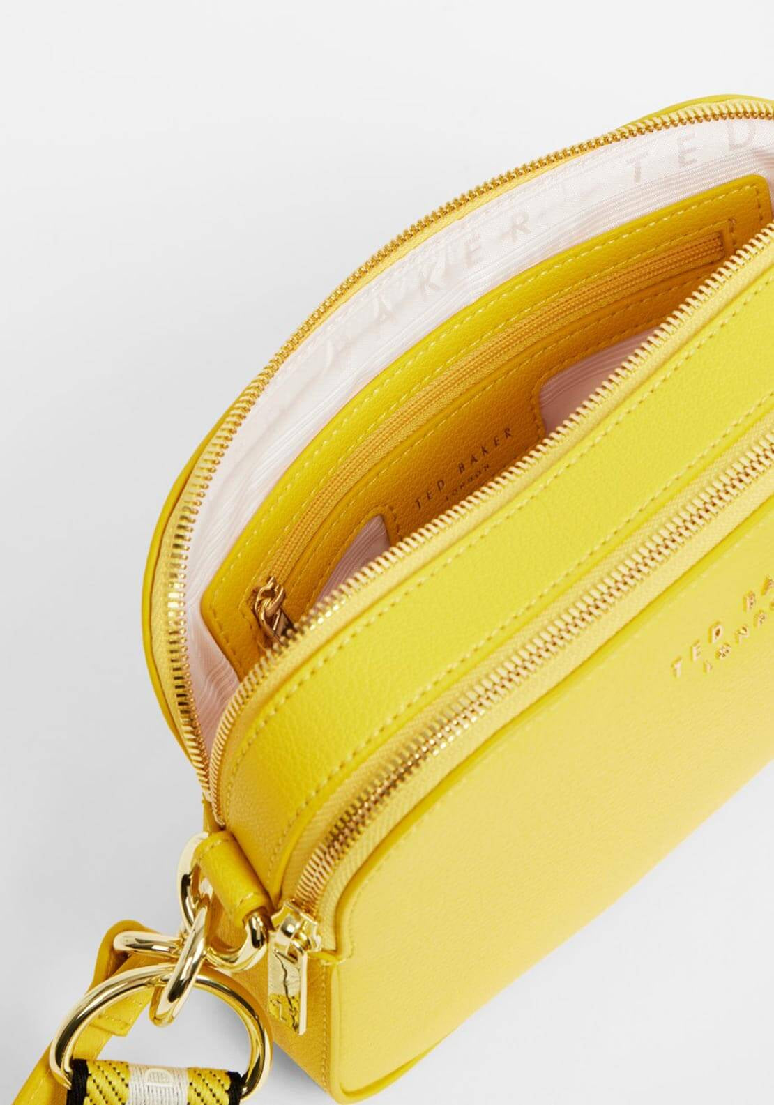 Ted Baker Amerrah Leather Woven Strap Camera Bag, Yellow