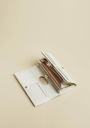 Ted Baker Jaidaa Teardrop Bobble Fold Over Large Wallet, Ivory