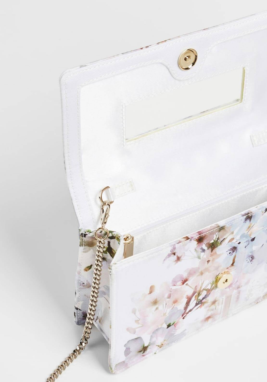Ted Baker Vivvian Floral Print Evening Bag, Ivory Multi