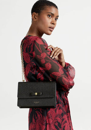 Ted Baker Arttie Bow Chain Leather Bag, Black