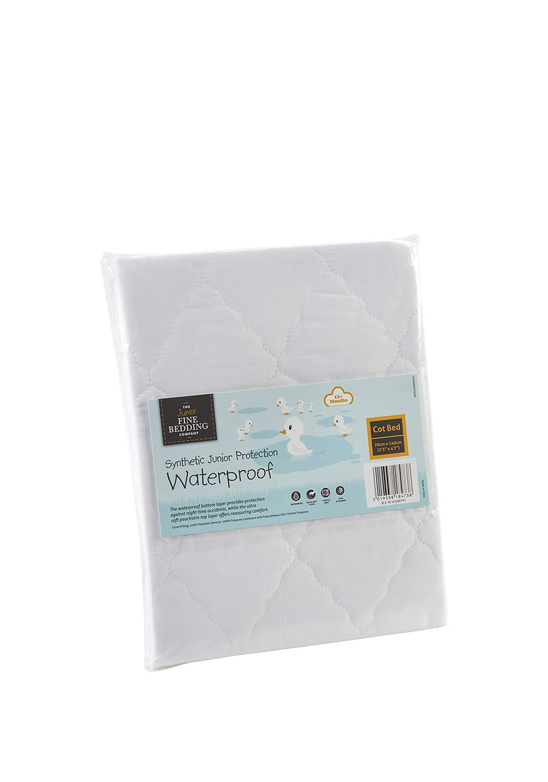 The Fine Bedding Company Soft Waterproof Kids/Toddlers Cot Bed Junior Mattress Protector