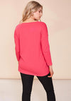 The Casual Company Riley V Neck T-Shirt, Pink