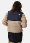 The North Face Womens Saikuru Short Puffer Jacket, Navy & Gold