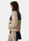 The North Face Womens Saikuru Short Puffer Jacket, Navy & Gold