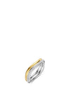 Ti Sento Milano Cubic Zirconia Double Wave Ring, Silver & Gold