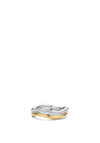 Ti Sento Milano Cubic Zirconia Double Wave Ring, Silver & Gold