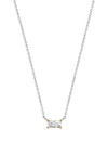 Ti Sento Baguette CZ Necklace, Silver