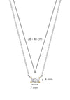 Ti Sento Baguette CZ Necklace, Silver