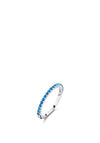 Ti Sento Milano Blue Cubic Zirconia Ring, Silver Size 58