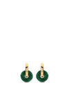 Ti Sento Malacite Stone Small Double Hoop Earrings, Gold