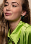 Ti Sento Malacite Stone Double Link Hoop Earrings, Gold