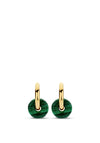 Ti Sento Malacite Stone Large Double Hoop Earrings, Gold
