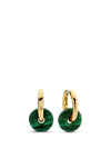 Ti Sento Malacite Stone Large Double Hoop Earrings, Gold