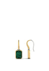 Ti Sento Malacite Stone Rectangular Earrings, Gold