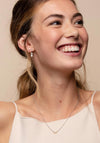 Ti Sento Rectangle CZ Charms Hoop Earrings, Silver