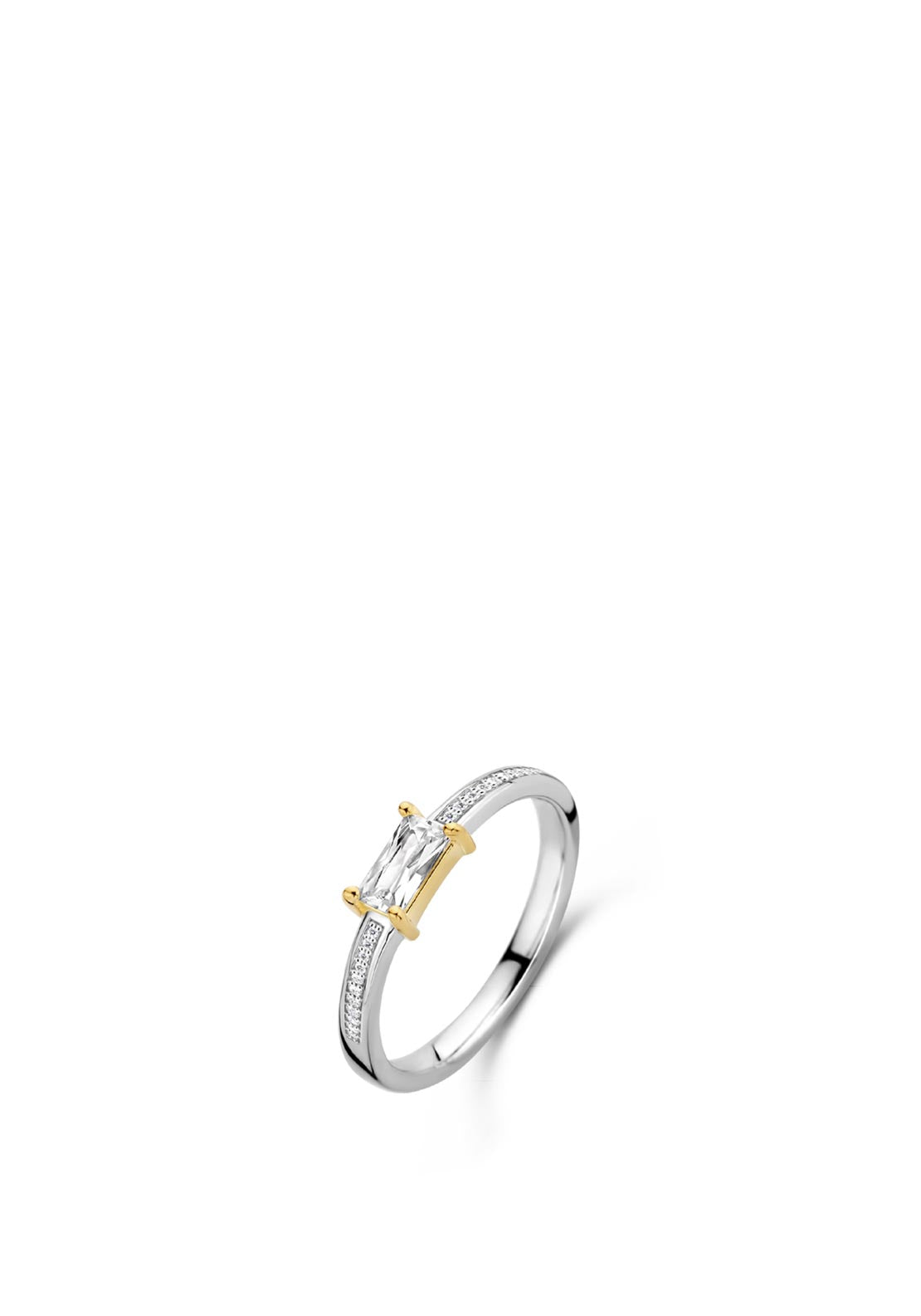 Ti Sento Milano Rectangular CZ Centrepiece Ring, Silver